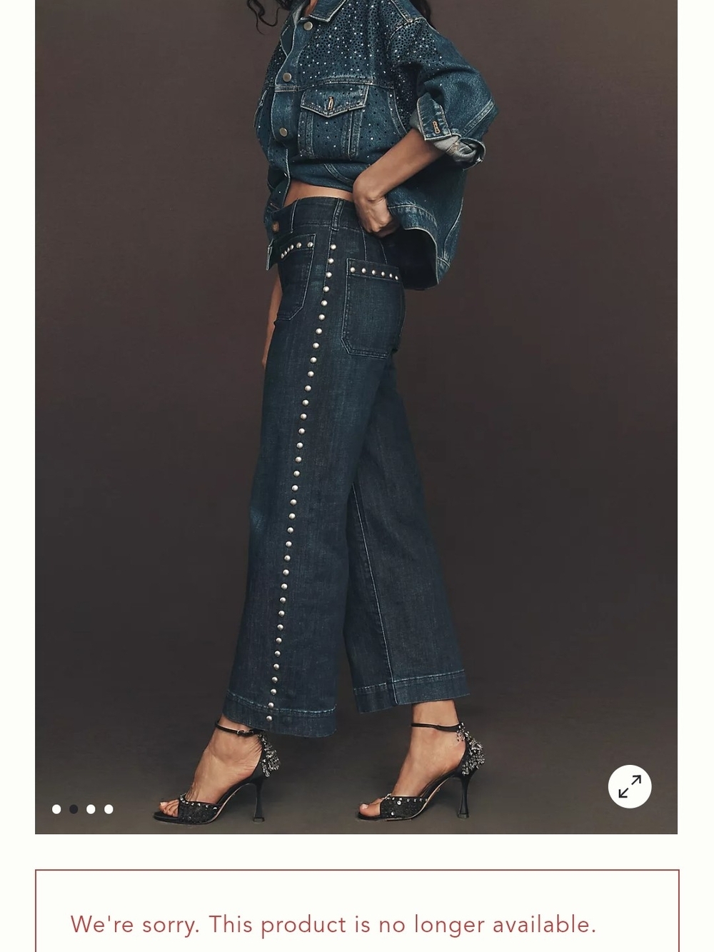 Anthro Maeve Cropped Colette Metal Stud Detailing NWT - Picture 9 of 12